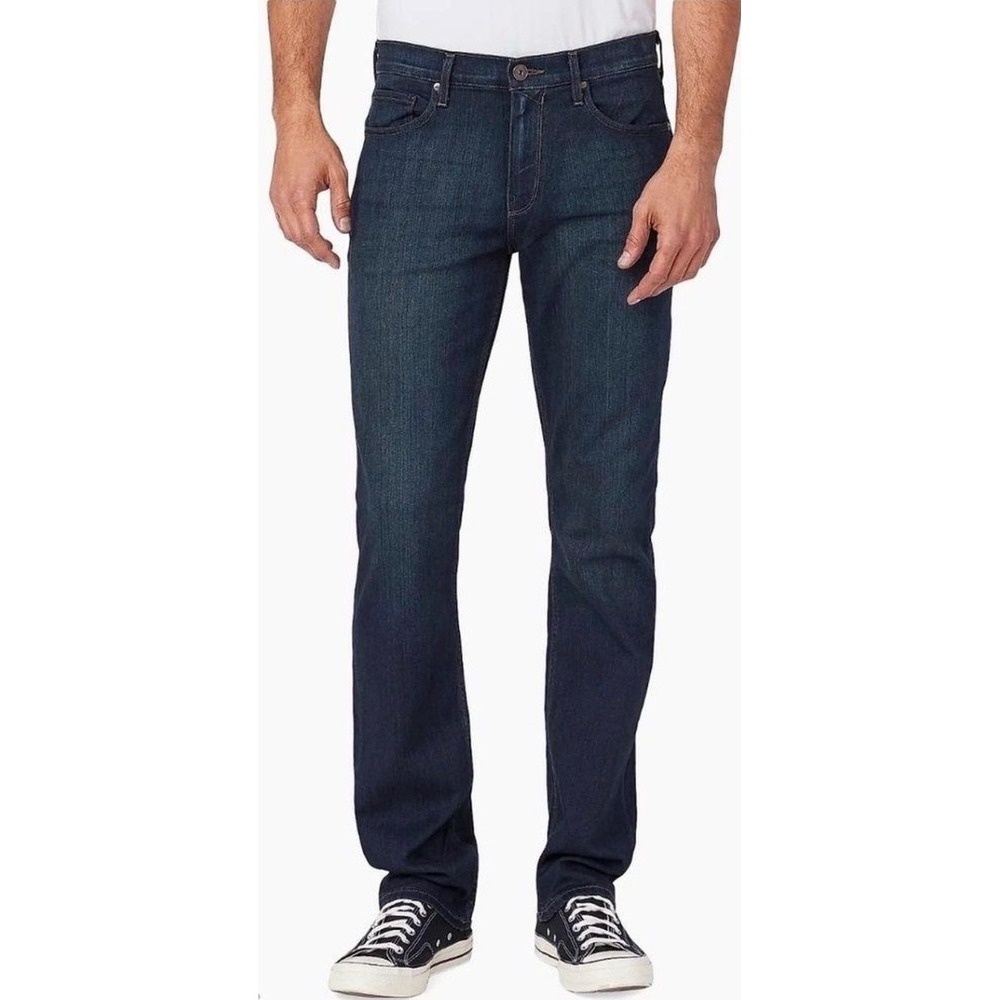 PAIGE Normandie Slim Straight Leg Jeans Dark Wash Blue Denim Mens 32 Made in USA
